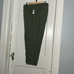 Old Navy Olive XXL NWT Inside Draw String 55%Linen45%Rayon Pull On Pants.
